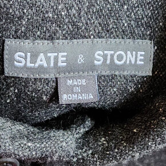 Slate & Stone Heathered Charcoal Gray 45% Wool Button Front Shirt - Picture 4 of 5